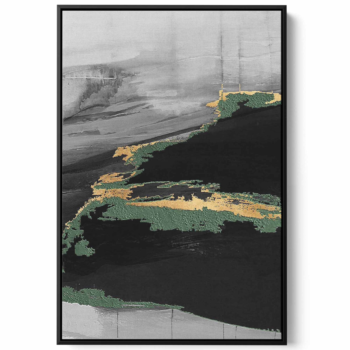 Canvas Wall Art Stretched Over Wooden Frame with Black Floating Frame Paintings & Pictures| LOWHA