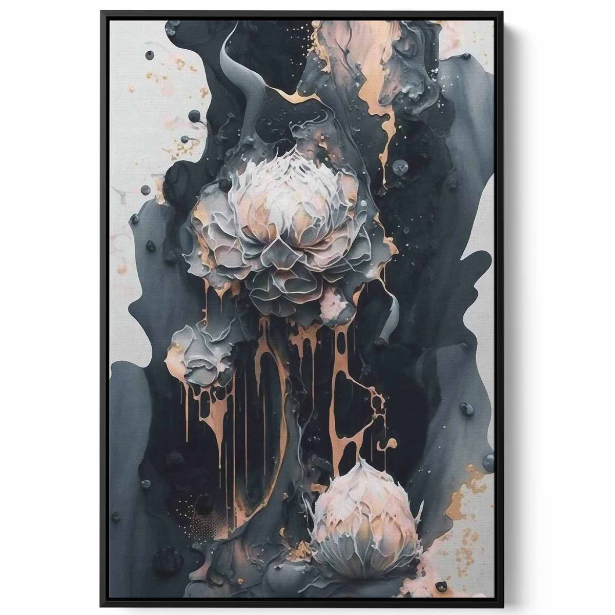 Canvas Wall Art Stretched Over Wooden Frame with Black Floating Frame Paintings & Pictures| LOWHA