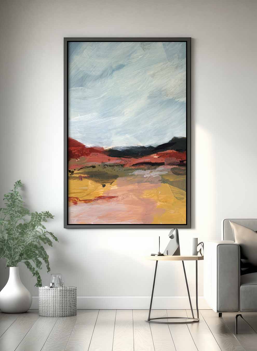 Canvas Wall Art Stretched Over Wooden Frame with Black Floating Frame Paintings & Pictures| LOWHA
