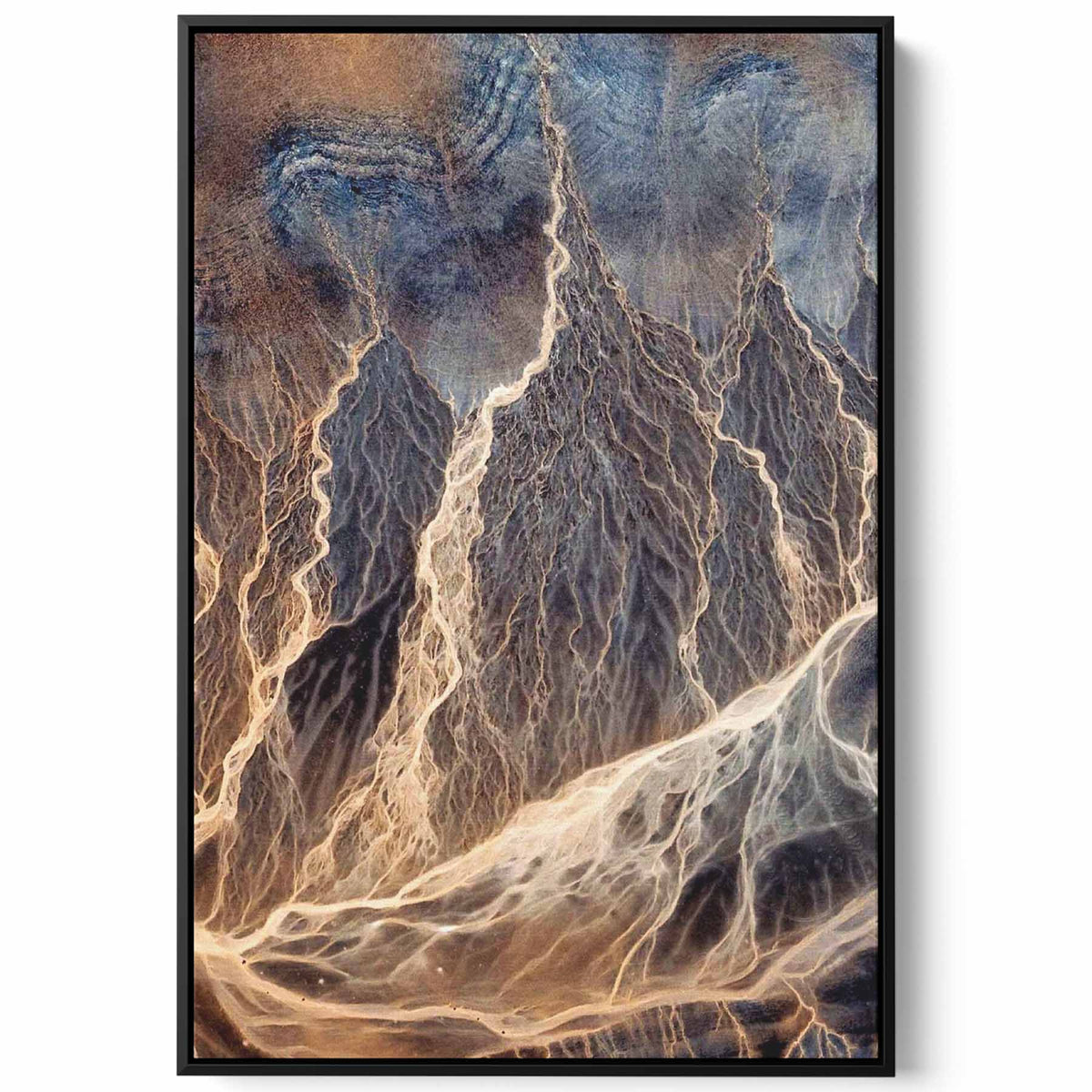 Canvas Wall Art Stretched Over Wooden Frame with Black Floating Frame Paintings & Pictures| LOWHA