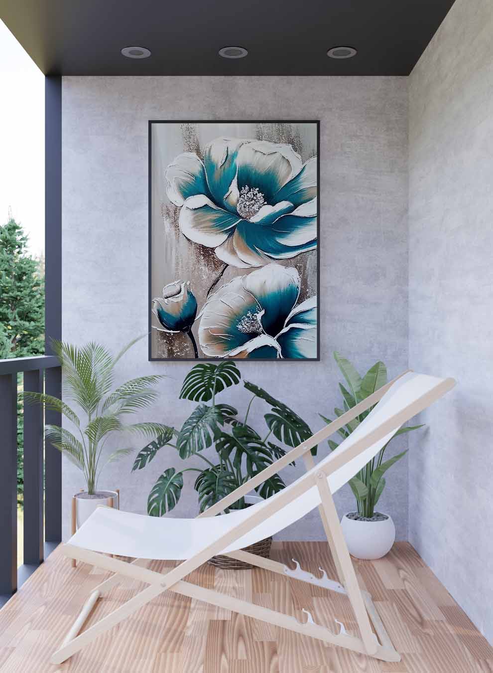 Canvas Wall Art Stretched Over Wooden Frame with Black Floating Frame Paintings & Pictures| LOWHA