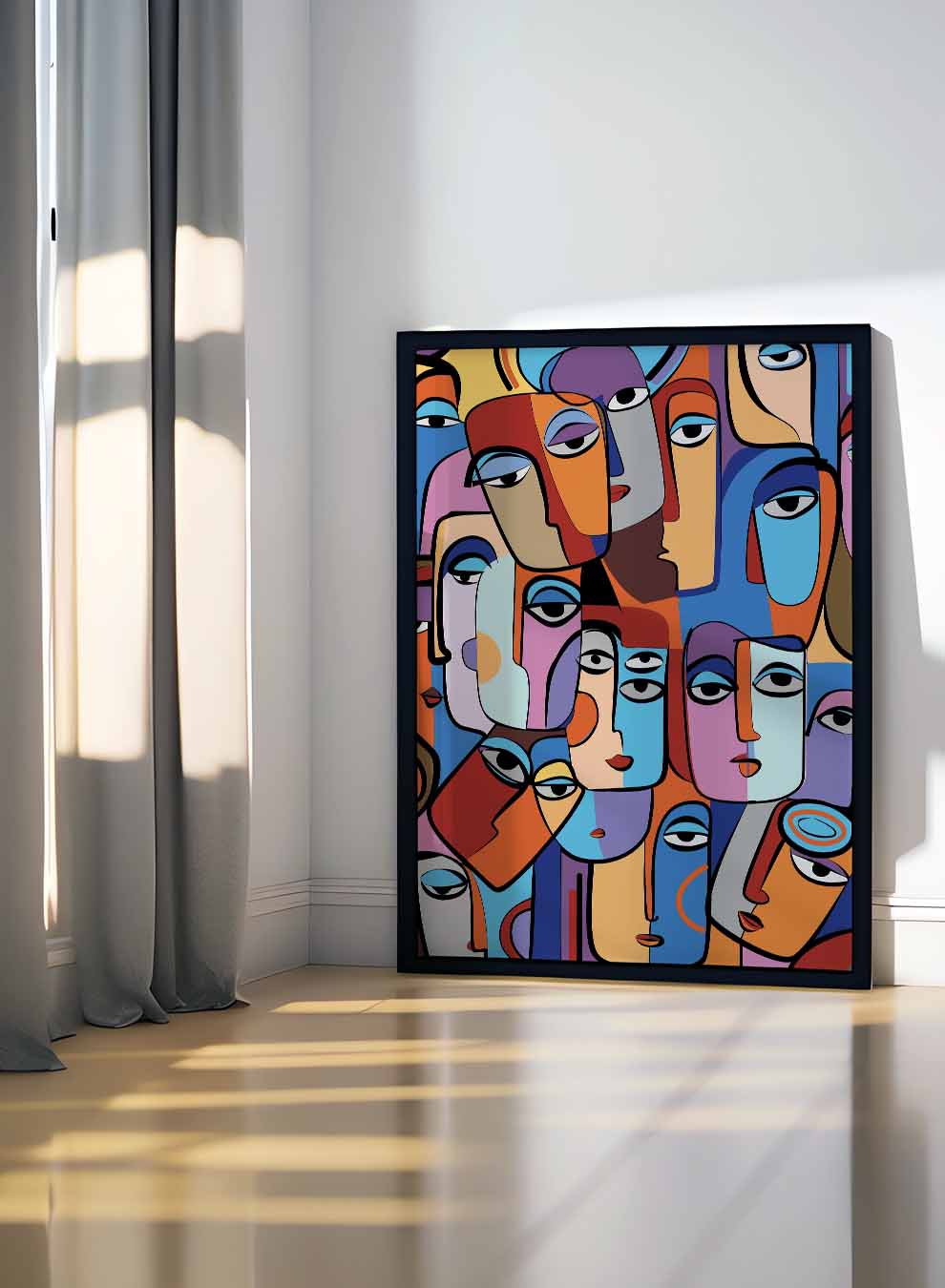 Canvas Wall Art Stretched Over Wooden Frame with Black Floating Frame Paintings & Pictures| LOWHA
