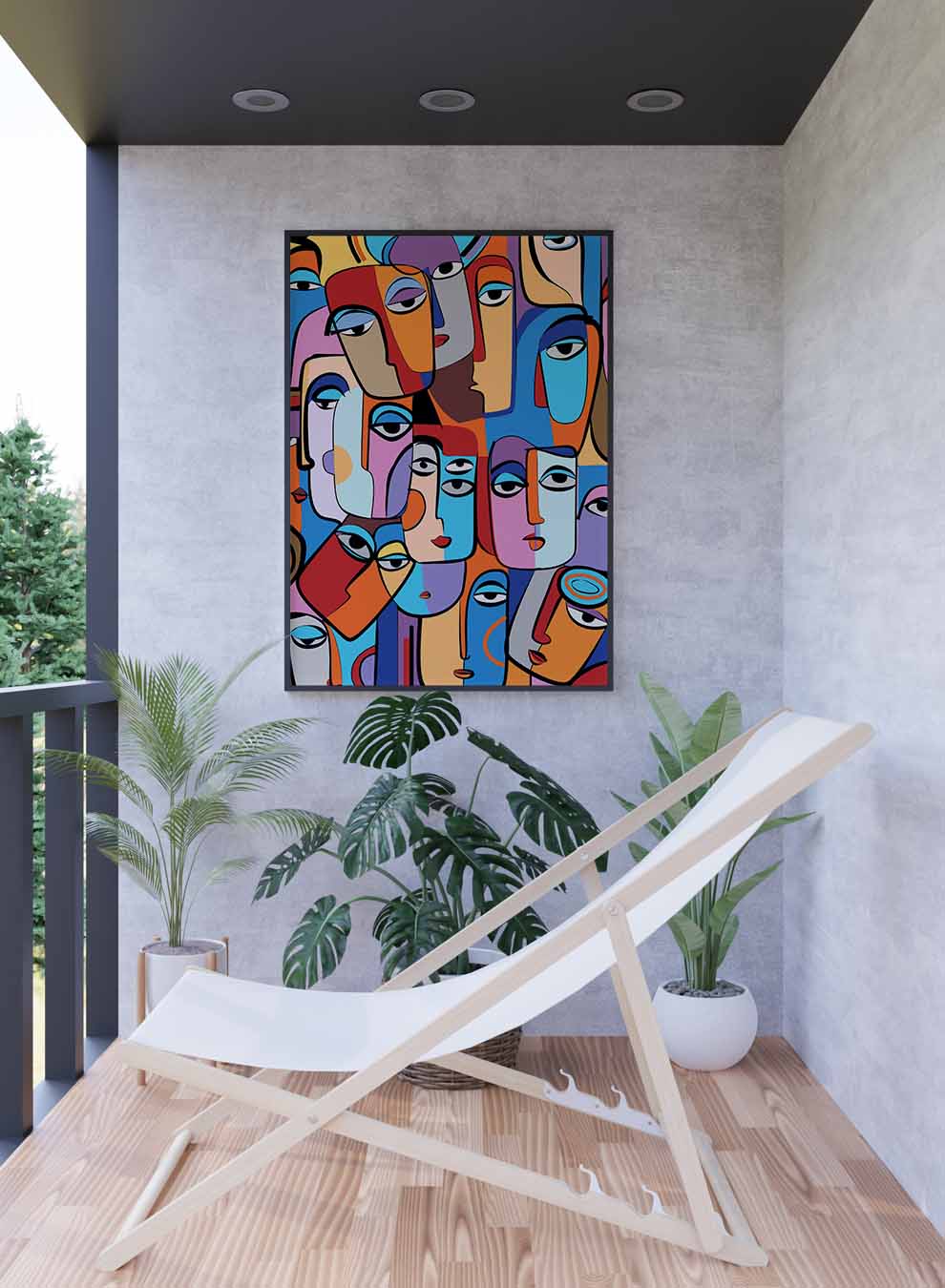 Canvas Wall Art Stretched Over Wooden Frame with Black Floating Frame Paintings & Pictures| LOWHA