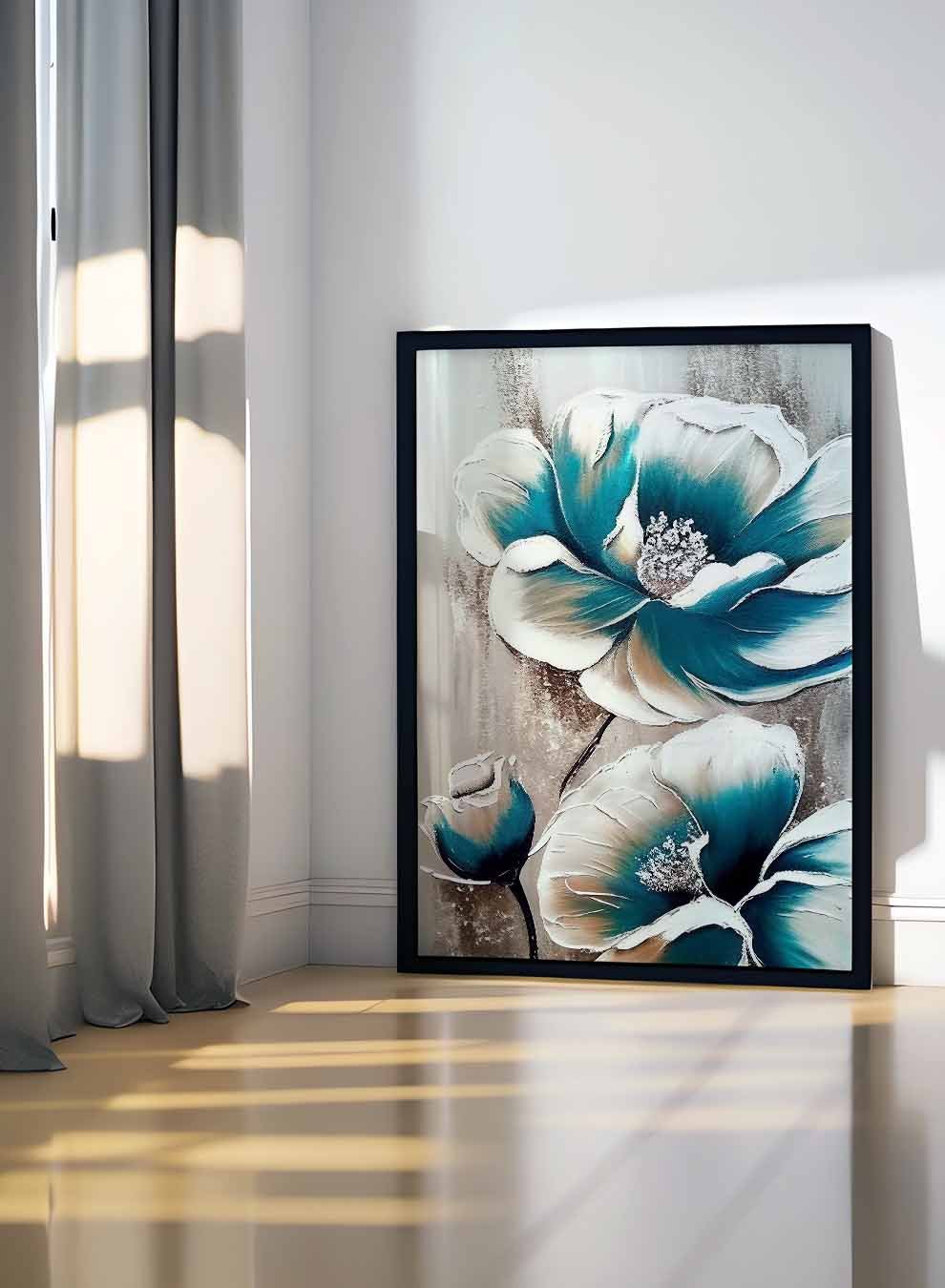 Canvas Wall Art Stretched Over Wooden Frame with Black Floating Frame Paintings & Pictures| LOWHA