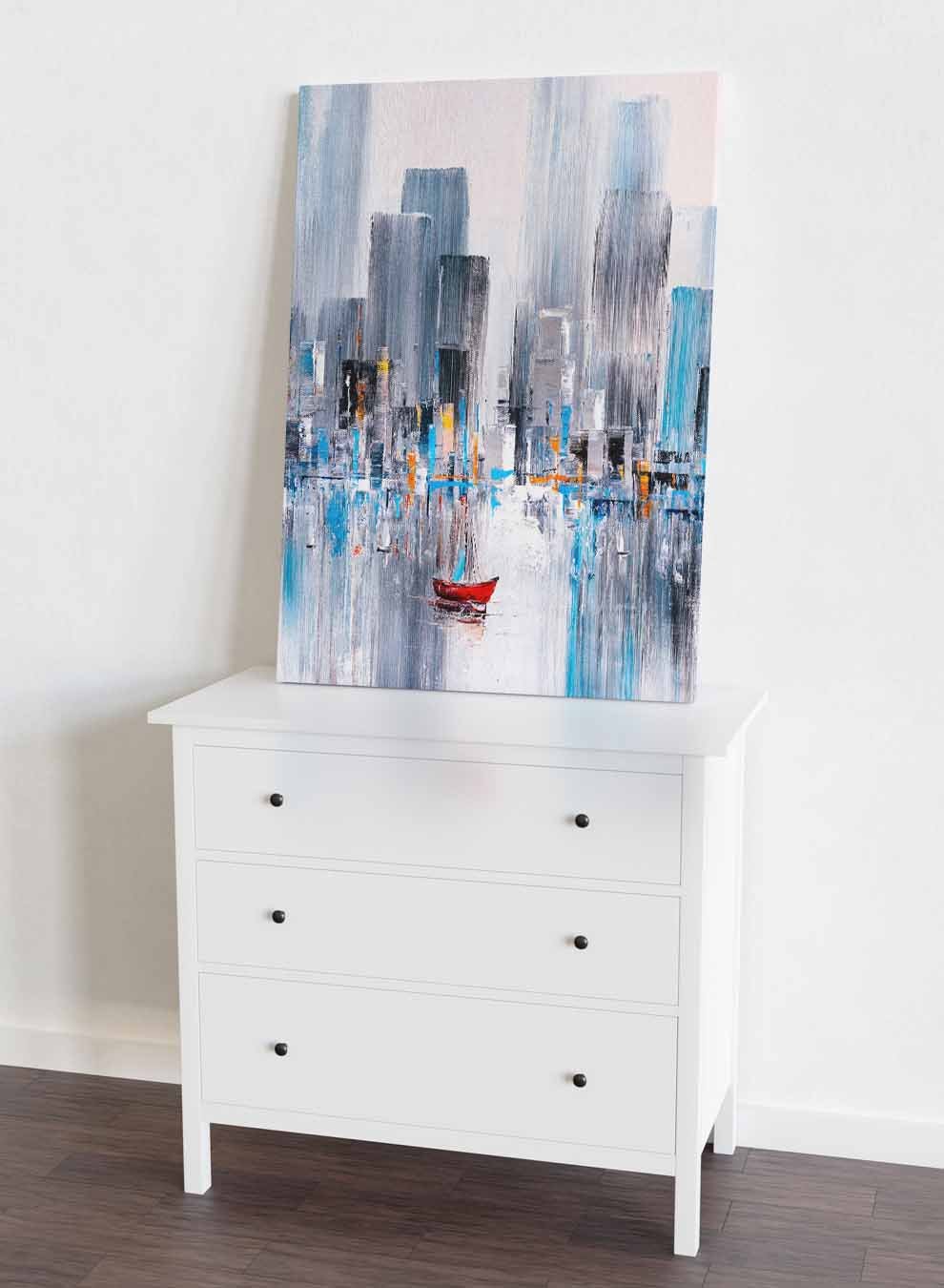 Canvas Wall Art Stretched Over Wooden Frame with Black Floating Frame Paintings & Pictures| LOWHA