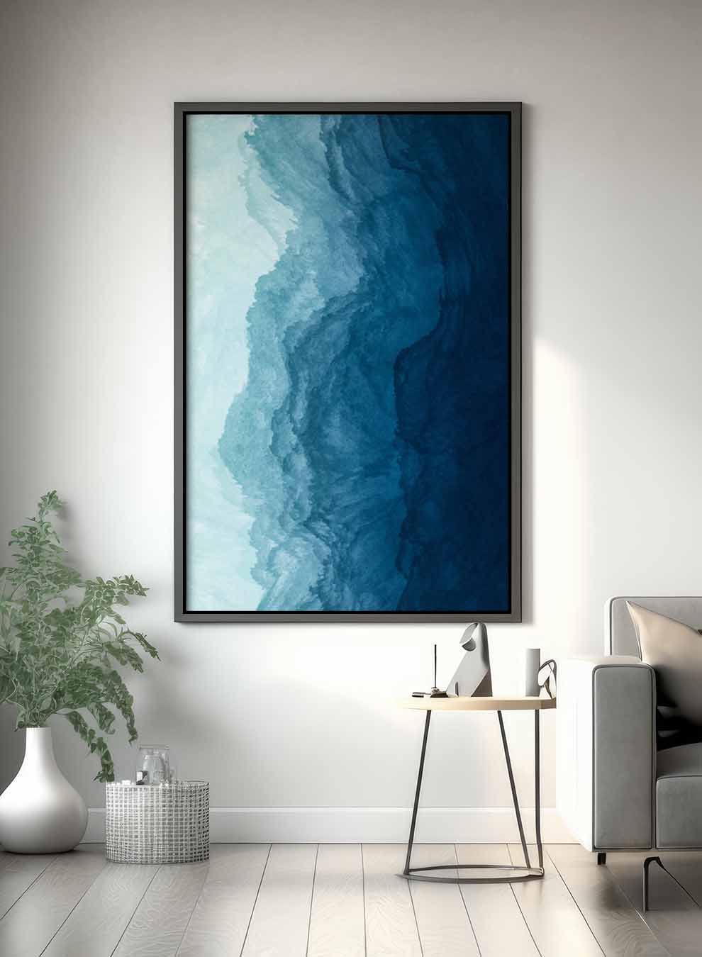 Canvas Wall Art Stretched Over Wooden Frame with Black Floating Frame Paintings & Pictures| LOWHA