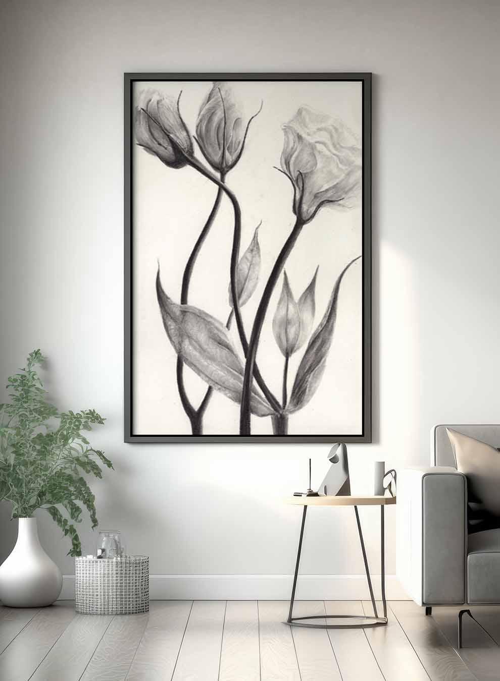 Canvas Wall Art Stretched Over Wooden Frame with Black Floating Frame Paintings & Pictures| LOWHA