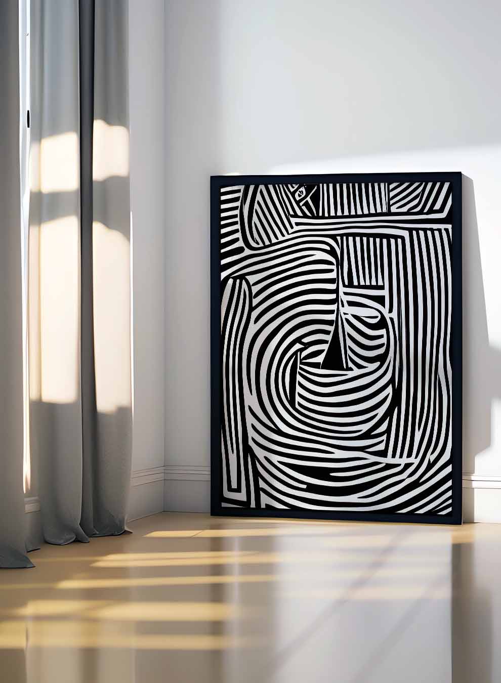 Canvas Wall Art Stretched Over Wooden Frame with Black Floating Frame Paintings & Pictures| LOWHA