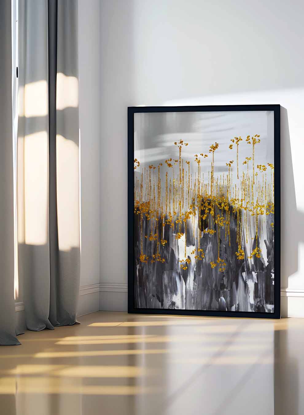 Canvas Wall Art Stretched Over Wooden Frame with Black Floating Frame Paintings & Pictures| LOWHA