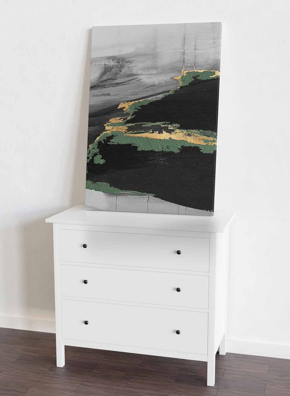 Canvas Wall Art Stretched Over Wooden Frame with Black Floating Frame Paintings & Pictures| LOWHA