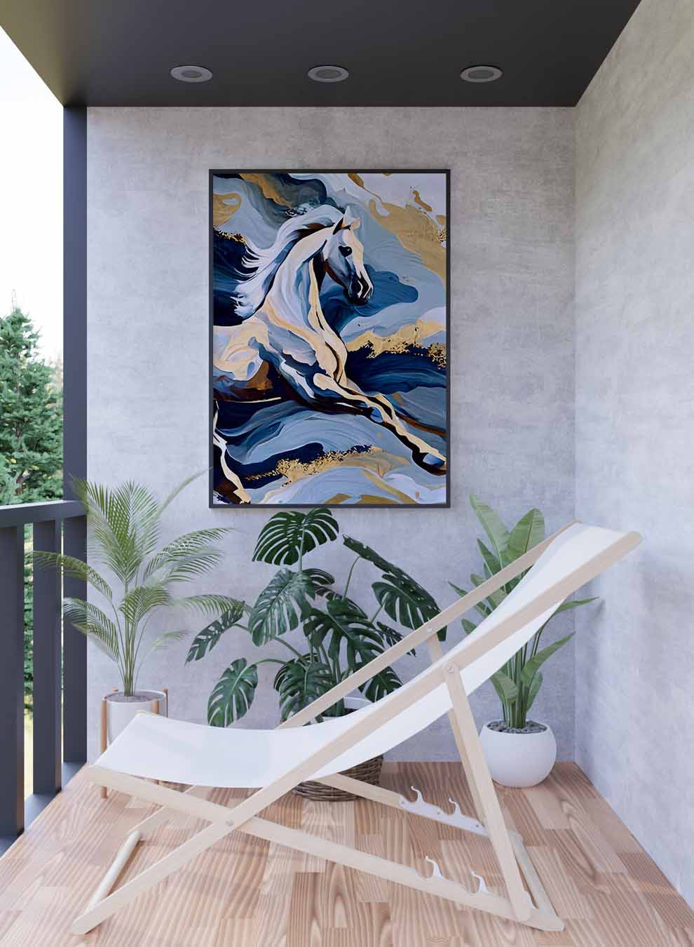 Canvas Wall Art Stretched Over Wooden Frame with Black Floating Frame Paintings & Pictures| LOWHA