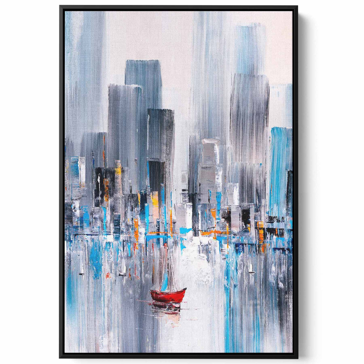 Canvas Wall Art Stretched Over Wooden Frame with Black Floating Frame Paintings & Pictures| LOWHA