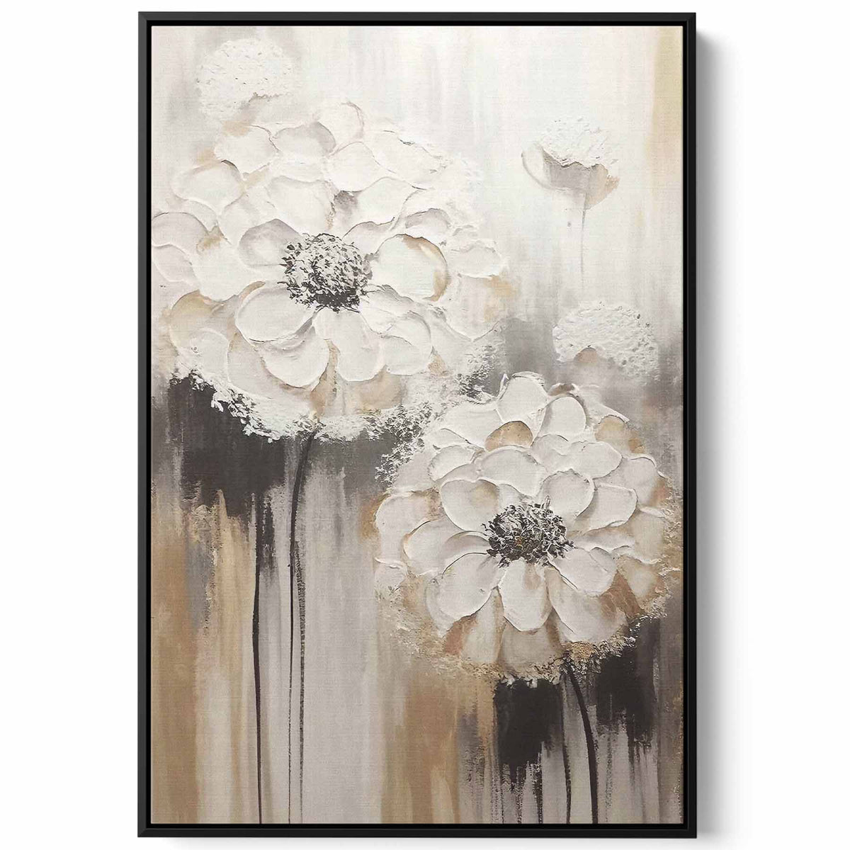Canvas Wall Art Stretched Over Wooden Frame with Black Floating Frame Paintings & Pictures| LOWHA