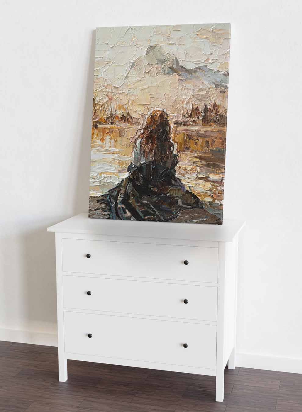 Canvas Wall Art Stretched Over Wooden Frame with Black Floating Frame Paintings & Pictures| LOWHA