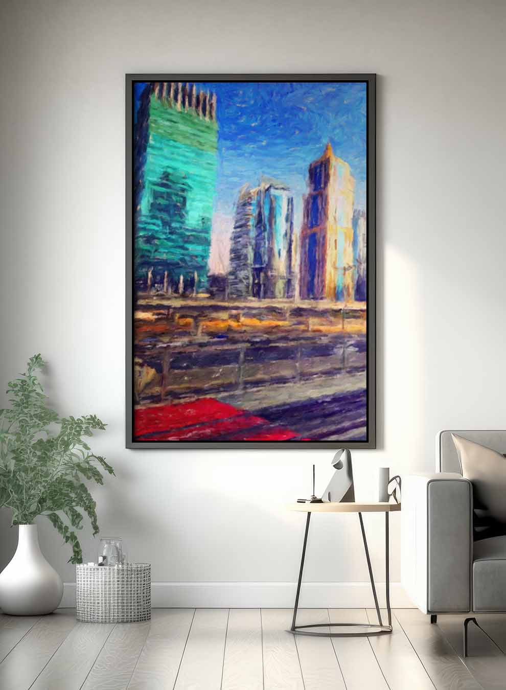 Canvas Wall Art Stretched Over Wooden Frame with Black Floating Frame Paintings & Pictures| LOWHA