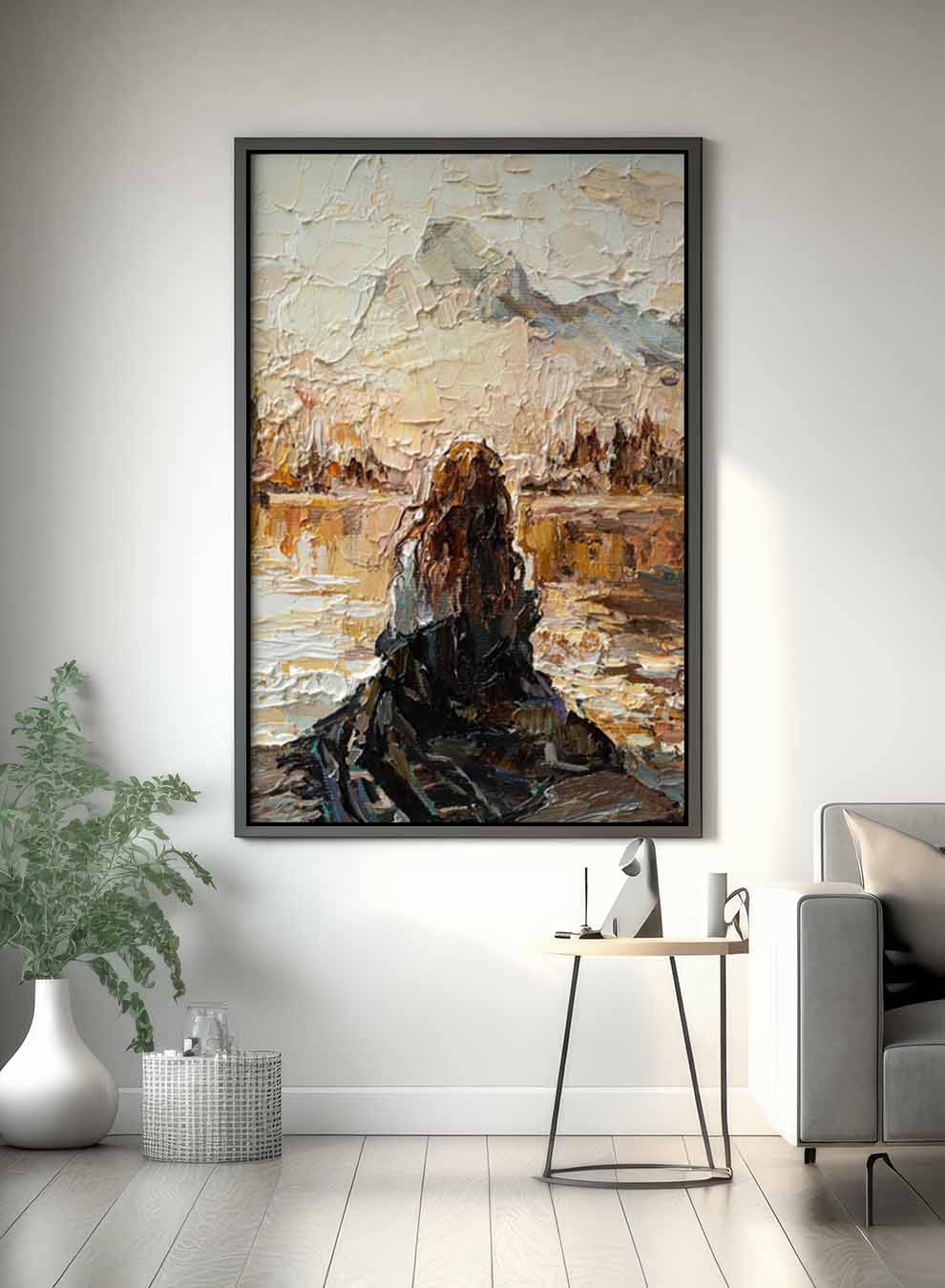 Canvas Wall Art Stretched Over Wooden Frame with Black Floating Frame Paintings & Pictures| LOWHA