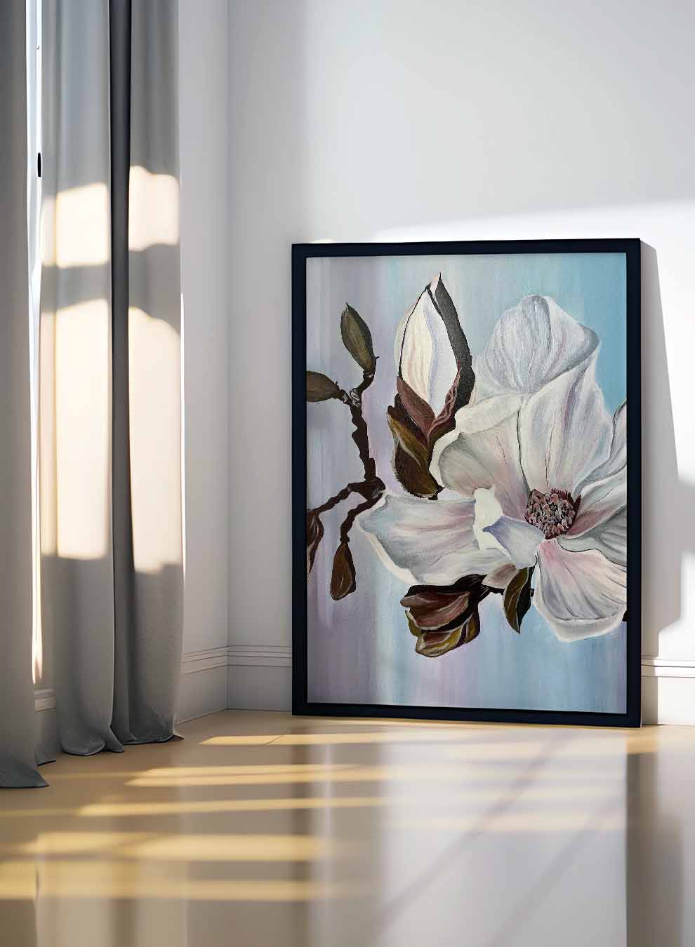 Canvas Wall Art Stretched Over Wooden Frame with Black Floating Frame Paintings & Pictures| LOWHA