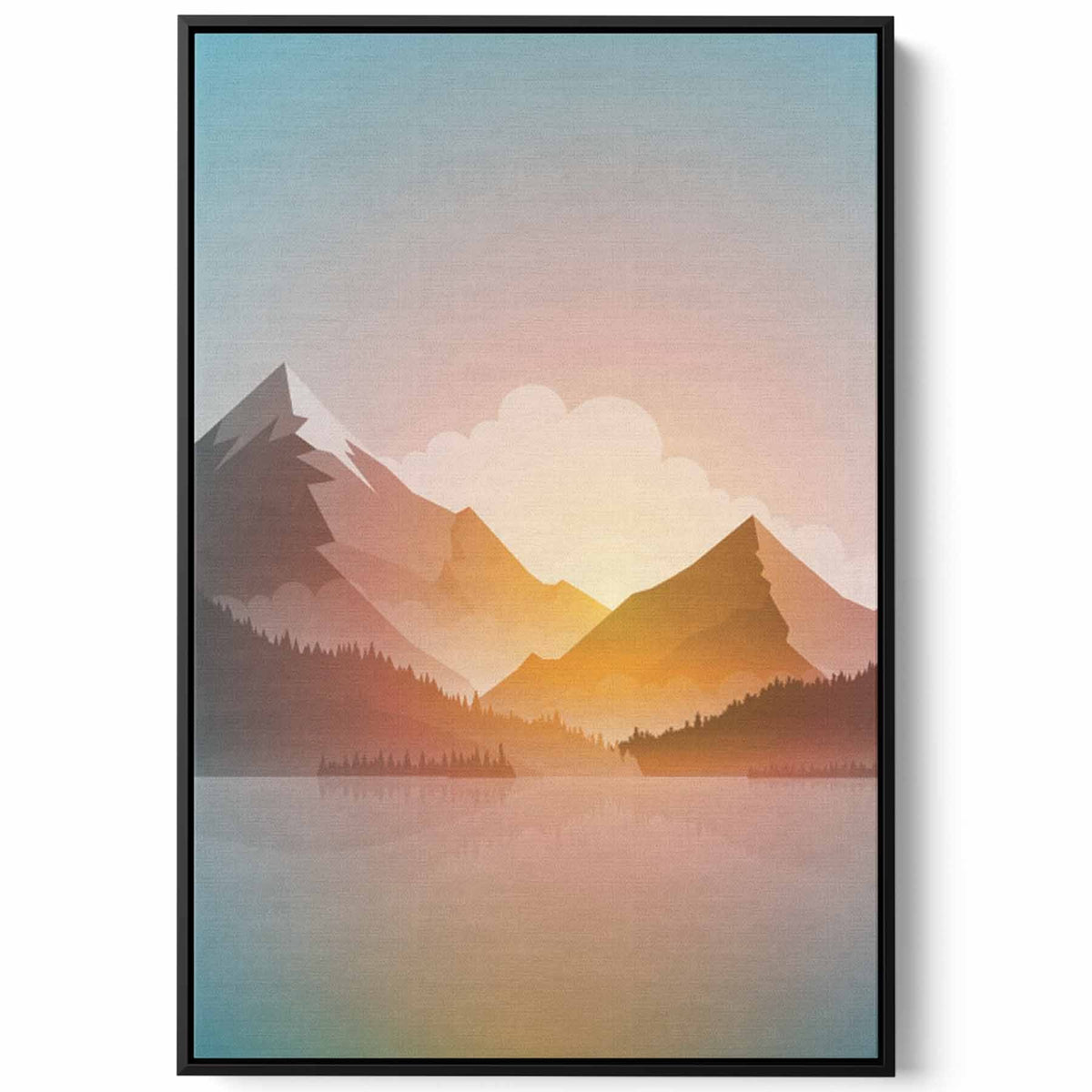 Canvas Wall Art Stretched Over Wooden Frame with Black Floating Frame Paintings & Pictures| LOWHA