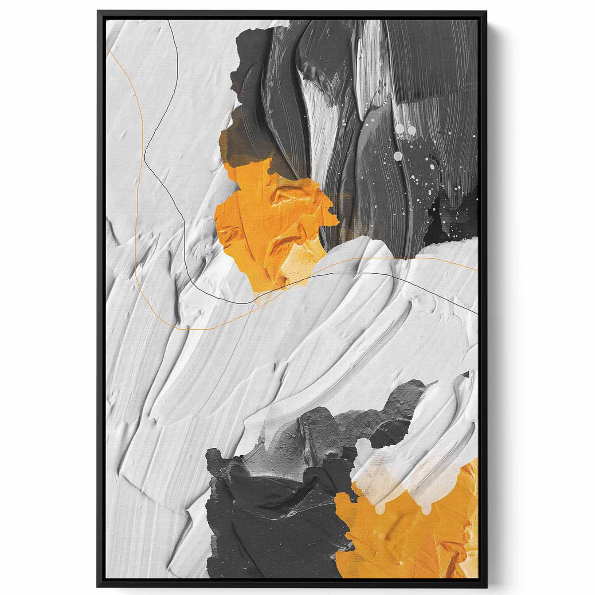 Canvas Wall Art Stretched Over Wooden Frame with Black Floating Frame Paintings & Pictures| LOWHA