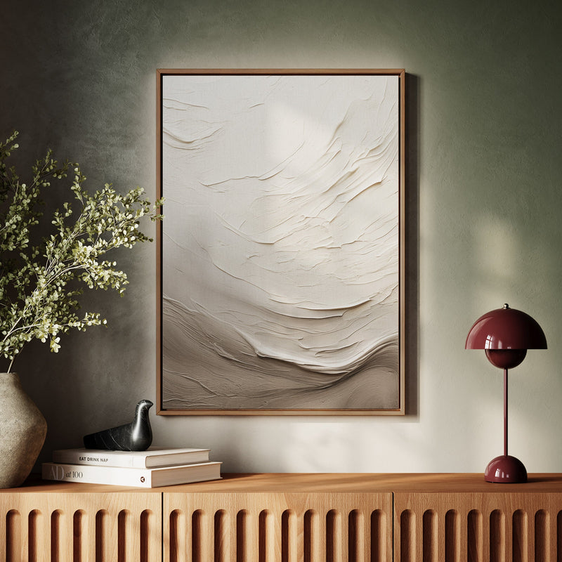 Canvas Wall Art Stretched Over Wooden Frame with Floating Frame and Abstract Painting - Al Rugaib Furniture
