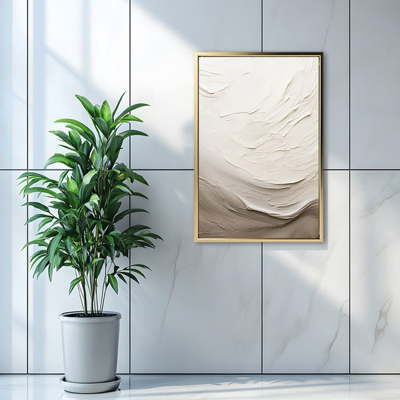 Canvas Wall Art Stretched Over Wooden Frame with Floating Frame and Abstract Painting - Al Rugaib Furniture