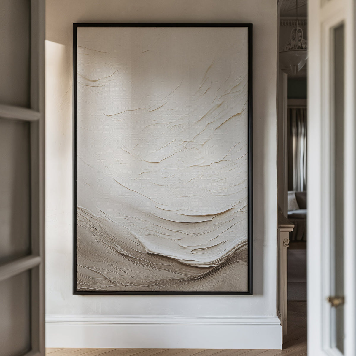 Canvas Wall Art Stretched Over Wooden Frame with Gold Floating Frame and Abstract Painting Paintings & Pictures| LOWHA