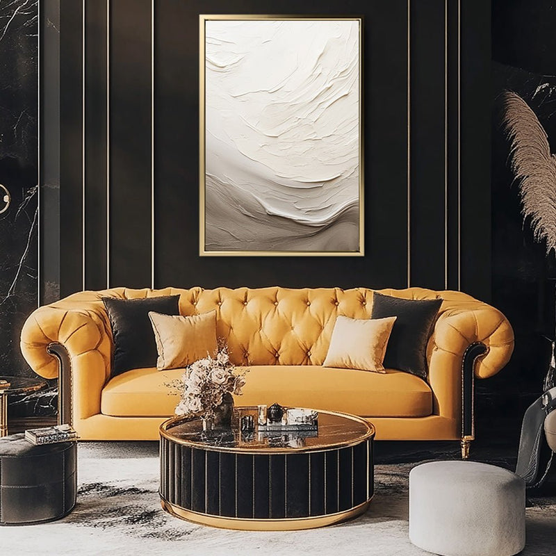 Canvas Wall Art Stretched Over Wooden Frame with Floating Frame and Abstract Painting - Al Rugaib Furniture