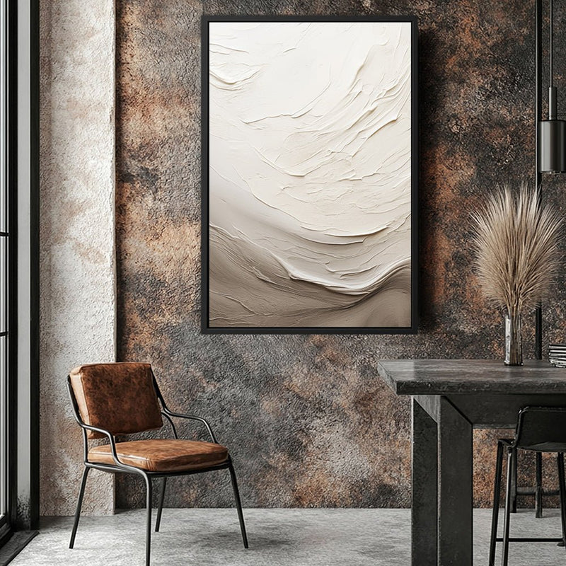Canvas Wall Art Stretched Over Wooden Frame with Floating Frame and Abstract Painting - Al Rugaib Furniture
