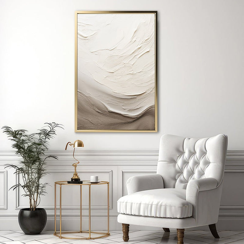 Canvas Wall Art Stretched Over Wooden Frame with Floating Frame and Abstract Painting - Al Rugaib Furniture