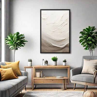Canvas Wall Art Stretched Over Wooden Frame with Floating Frame and Abstract Painting - Al Rugaib Furniture
