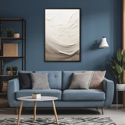 Canvas Wall Art Stretched Over Wooden Frame with Floating Frame and Abstract Painting - Al Rugaib Furniture