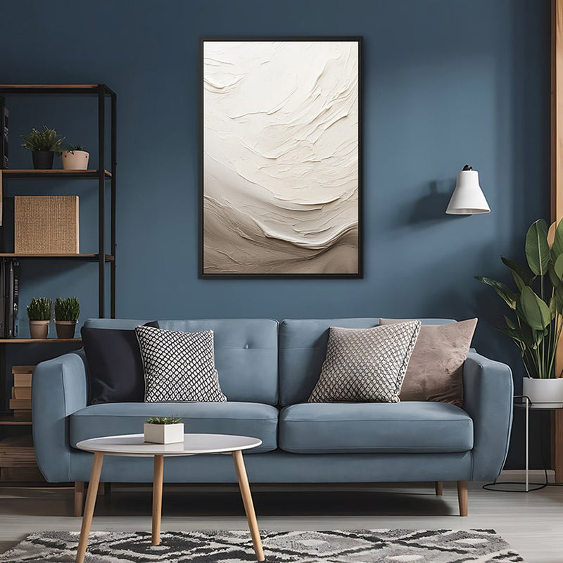 Canvas Wall Art Stretched Over Wooden Frame with Floating Frame and Abstract Painting - Al Rugaib Furniture