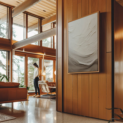 Canvas Wall Art Stretched Over Wooden Frame with Floating Frame and Abstract Painting - Al Rugaib Furniture