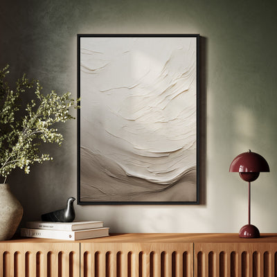 Canvas Wall Art Stretched Over Wooden Frame with Floating Frame and Abstract Painting - Al Rugaib Furniture