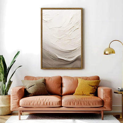 Canvas Wall Art Stretched Over Wooden Frame with Floating Frame and Abstract Painting - Al Rugaib Furniture