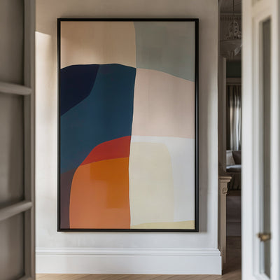 Canvas Wall Art Stretched Over Wooden Frame with Floating Frame and Abstract Painting CV4099 - Al Rugaib Furniture