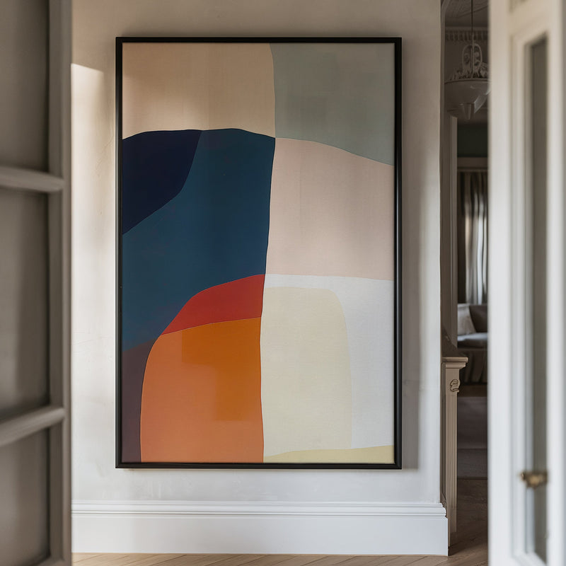 Canvas Wall Art Stretched Over Wooden Frame with Floating Frame and Abstract Painting CV4099 - Al Rugaib Furniture