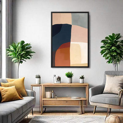 Canvas Wall Art Stretched Over Wooden Frame with Floating Frame and Abstract Painting CV4099 - Al Rugaib Furniture