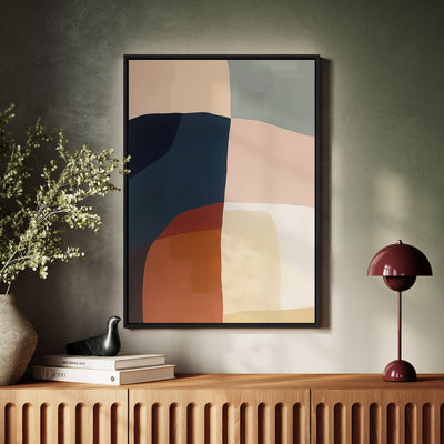 Canvas Wall Art Stretched Over Wooden Frame with Floating Frame and Abstract Painting CV4099 - Al Rugaib Furniture