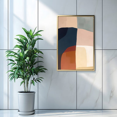 Canvas Wall Art Stretched Over Wooden Frame with Floating Frame and Abstract Painting CV4099 - Al Rugaib Furniture