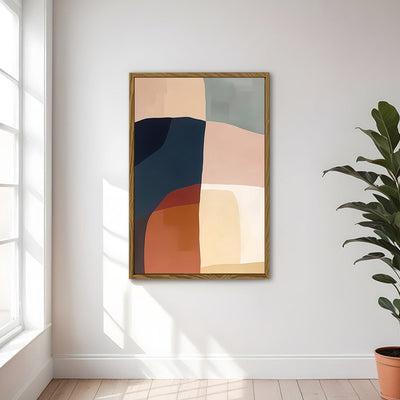 Canvas Wall Art Stretched Over Wooden Frame with Floating Frame and Abstract Painting CV4099 - Al Rugaib Furniture