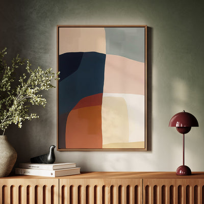 Canvas Wall Art Stretched Over Wooden Frame with Floating Frame and Abstract Painting CV4099 - Al Rugaib Furniture