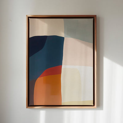 Canvas Wall Art Stretched Over Wooden Frame with Floating Frame and Abstract Painting CV4099 - Al Rugaib Furniture