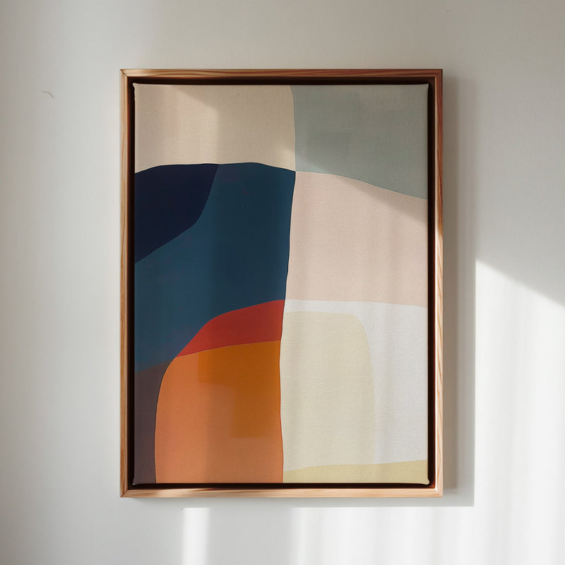 Canvas Wall Art Stretched Over Wooden Frame with Floating Frame and Abstract Painting CV4099 - Al Rugaib Furniture