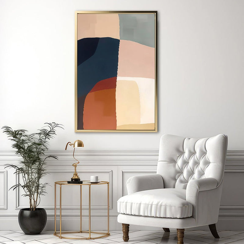 Canvas Wall Art Stretched Over Wooden Frame with Floating Frame and Abstract Painting CV4099 - Al Rugaib Furniture