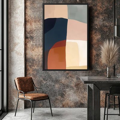 Canvas Wall Art Stretched Over Wooden Frame with Floating Frame and Abstract Painting CV4099 - Al Rugaib Furniture