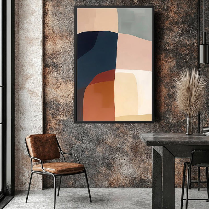 Canvas Wall Art Stretched Over Wooden Frame with Floating Frame and Abstract Painting CV4099 - Al Rugaib Furniture