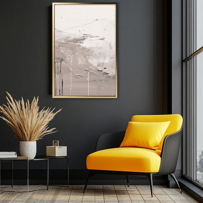 Canvas Wall Art Stretched Over Wooden Frame with Floating Frame and Abstract Painting CV4100 - Al Rugaib Furniture