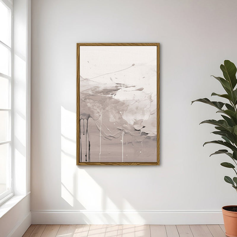 Canvas Wall Art Stretched Over Wooden Frame with Floating Frame and Abstract Painting CV4100 - Al Rugaib Furniture