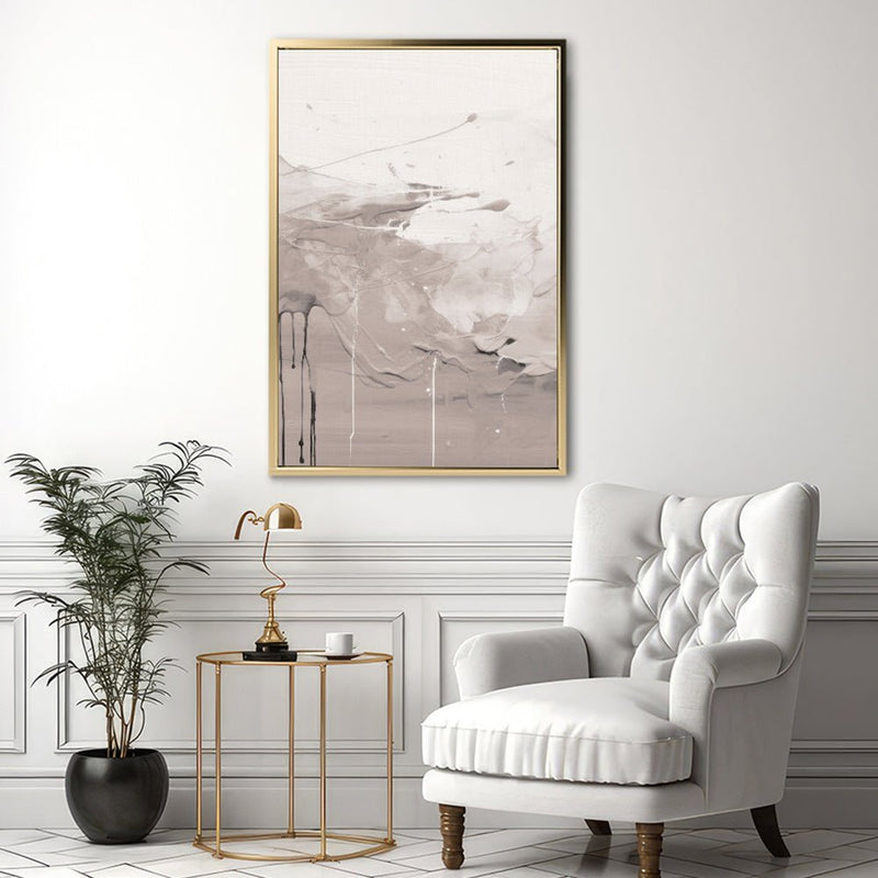 Canvas Wall Art Stretched Over Wooden Frame with Floating Frame and Abstract Painting CV4100 - Al Rugaib Furniture